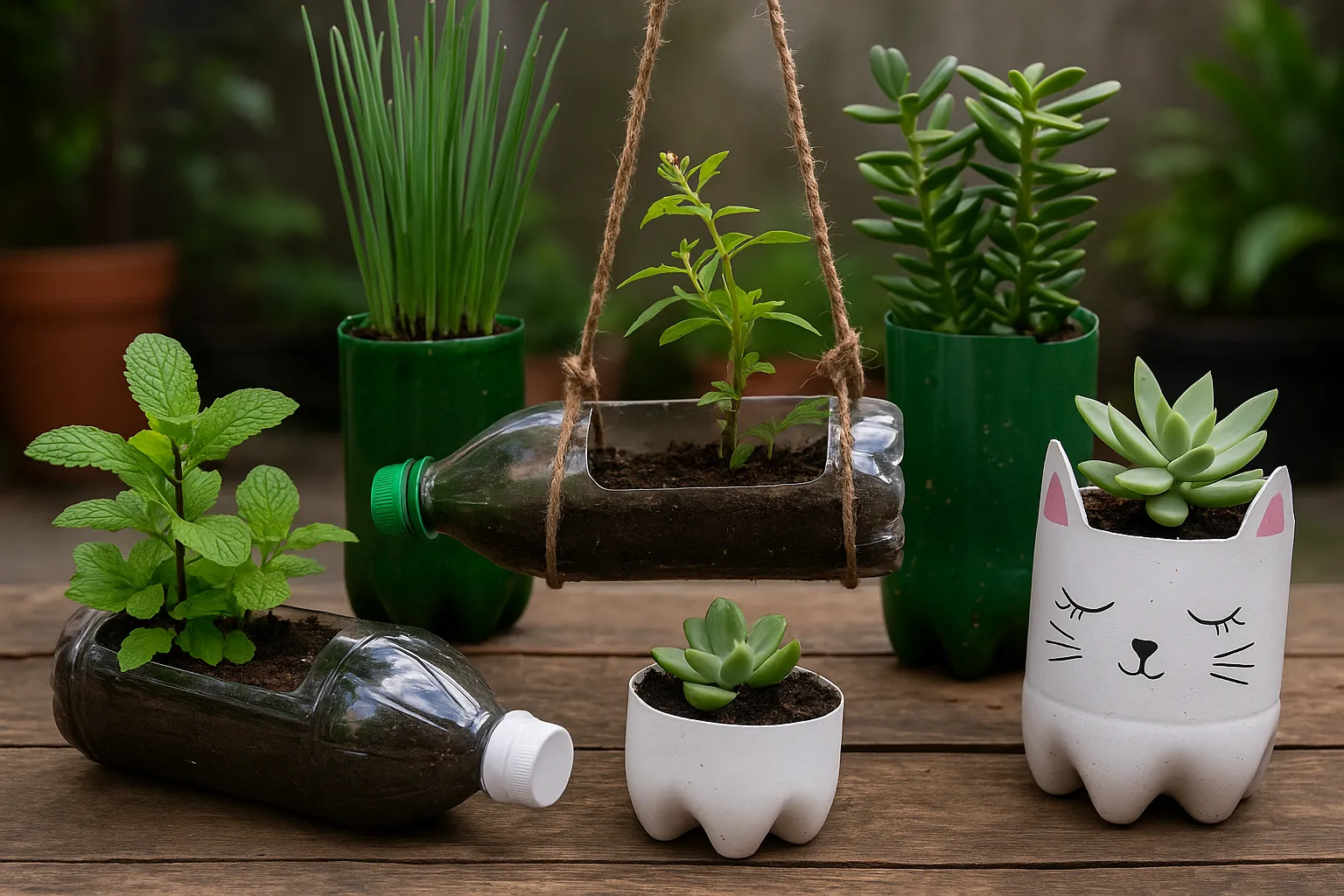 Transforma Botellas PET en Macetas Hermosas y Sostenibles